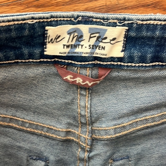 Free People Curvy High Waist Denim Shorts In light Blue wash 27 - Picture 3 of 9